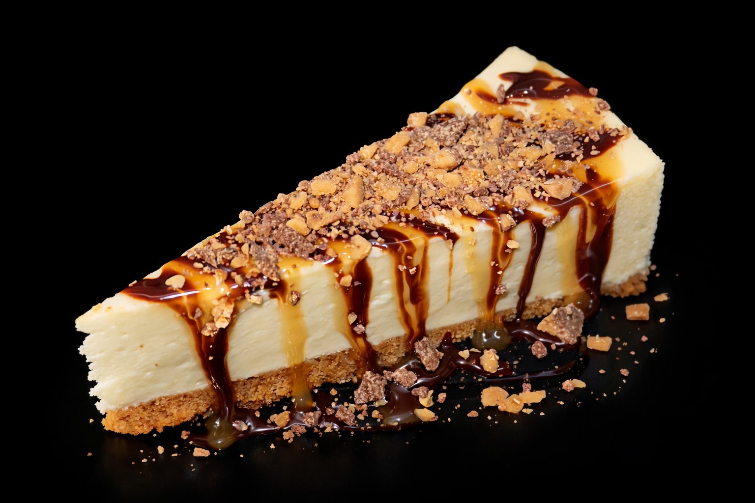 Heath bar cheesecake slice